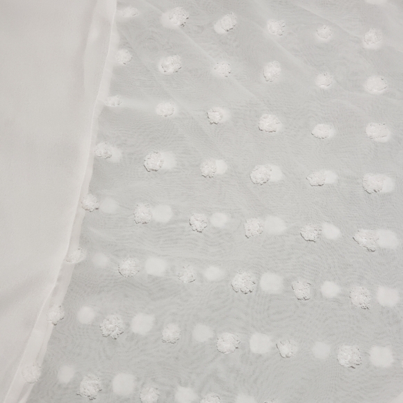 Andree by Unit Pinkish White Pom Pom Dot Sheer Poncho Blouse Size SM - Picture 10 of 10